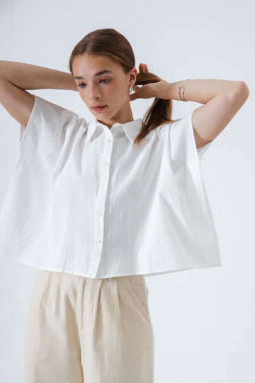 Oversize Boxy Cut Shirt (White)