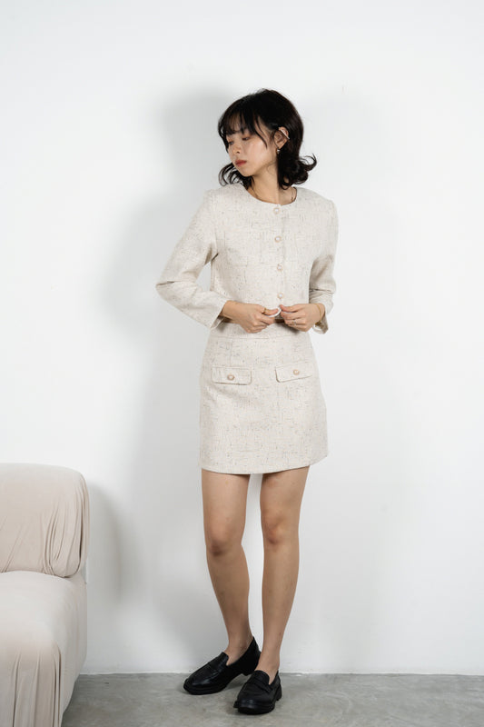 Tweed A-line Skirt (Grey Mix)