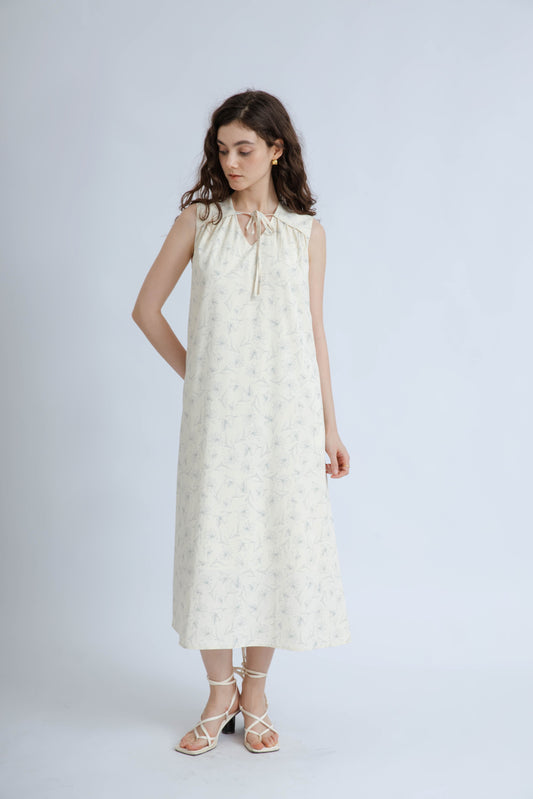 Meadow Sleeveless Maxi Dress (Beige)