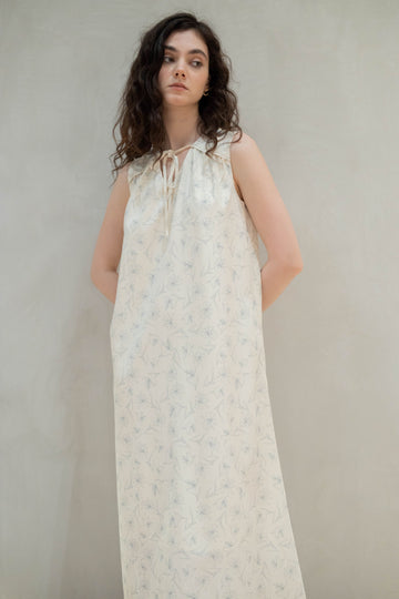 Meadow Sleeveless Maxi Dress (Beige)