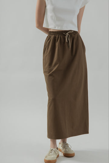Elastic Long Cotton Skirt