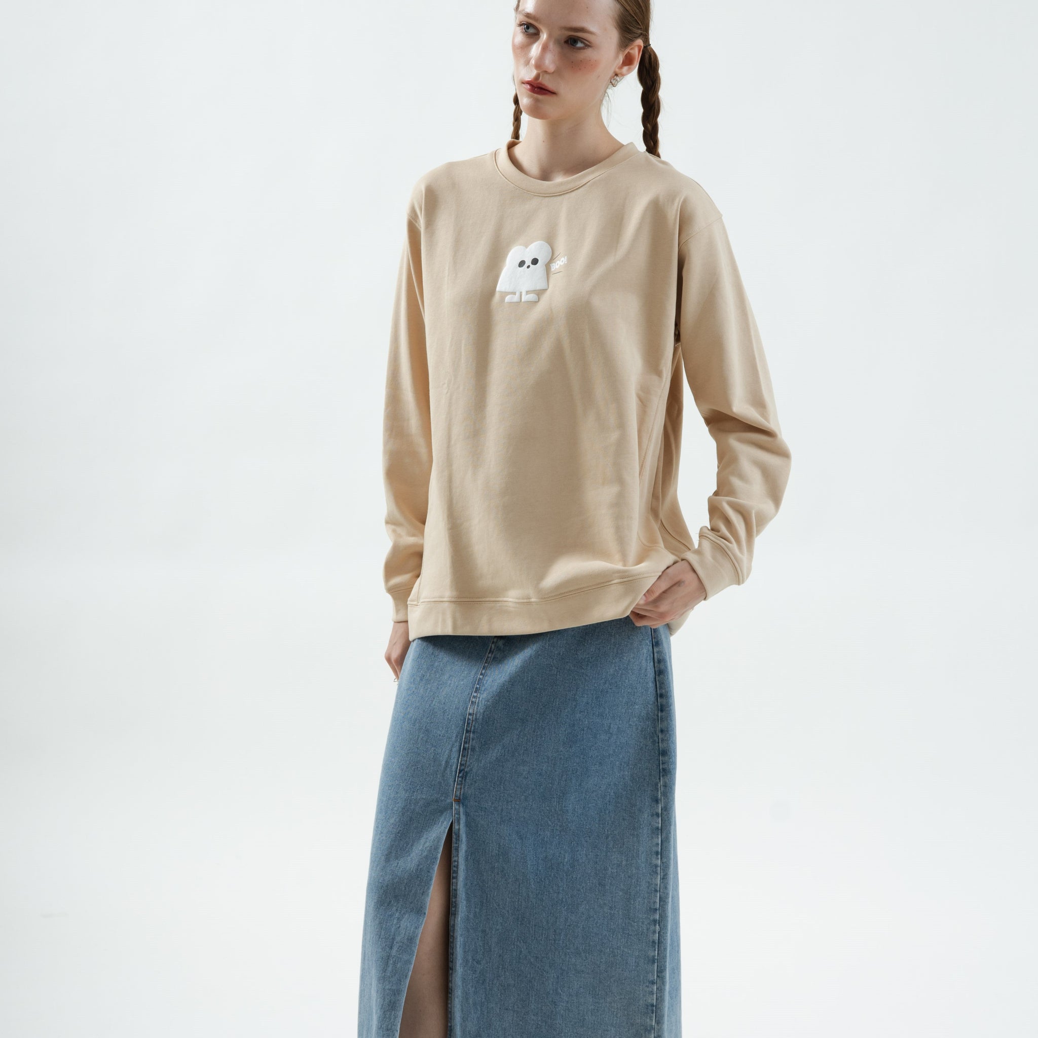 Ghost-LU Spooky Season Sweater (Khaki)