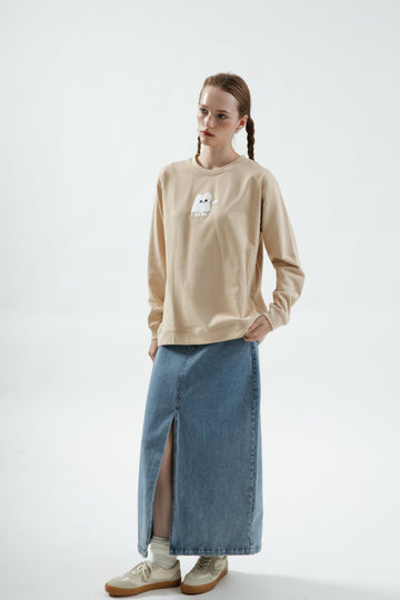 Ghost-LU Spooky Season Sweater (Khaki)