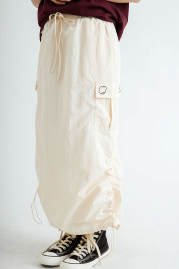 LULU Nylon Parachute Skirt (Ivory)