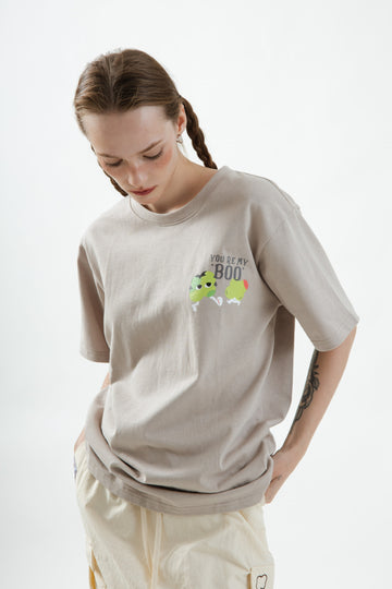 LULU You Are My "Boo" Tee (Khaki  Grey)