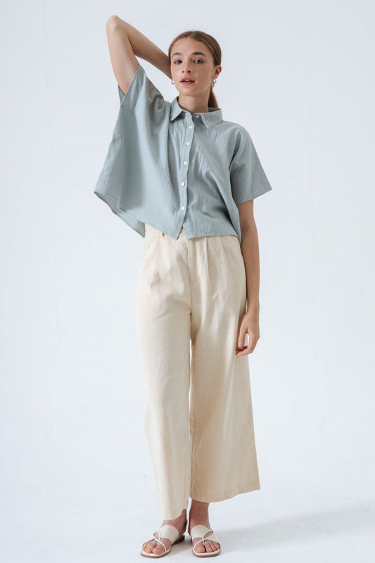 Oversize Boxy Cut Shirt (Blue)
