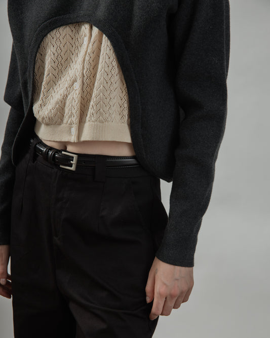 Leather Belt (Silver)