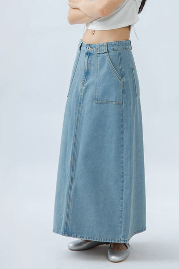 Sora Denim Long Skirt (Denim)