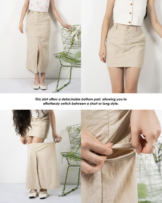 Multi-Wear Slit Skirt (Khaki)