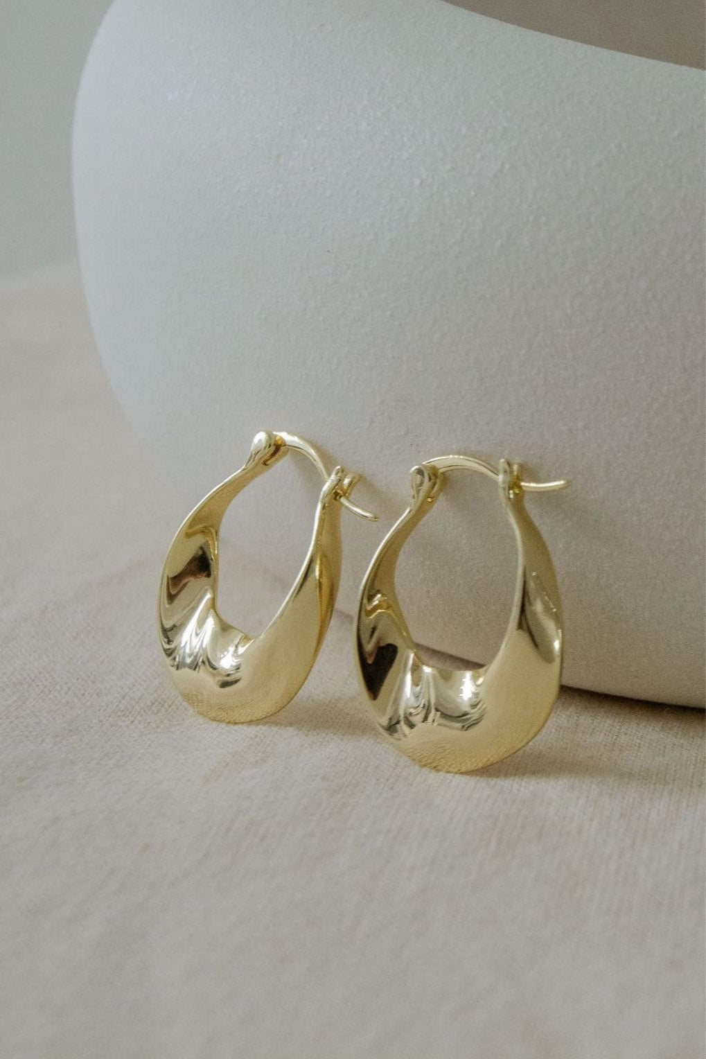 Eliana Plated Hoop Earrings (Gold)