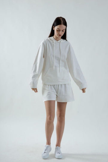 Oversized Cotton Hoodie (White)