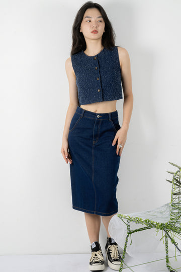 Denim Pencil Skirt (Denim)