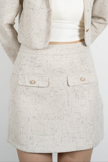 Tweed A-line Skirt (Grey Mix)
