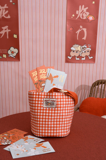 LULU Huat Ahh Bucket Bag (Red Gingham)