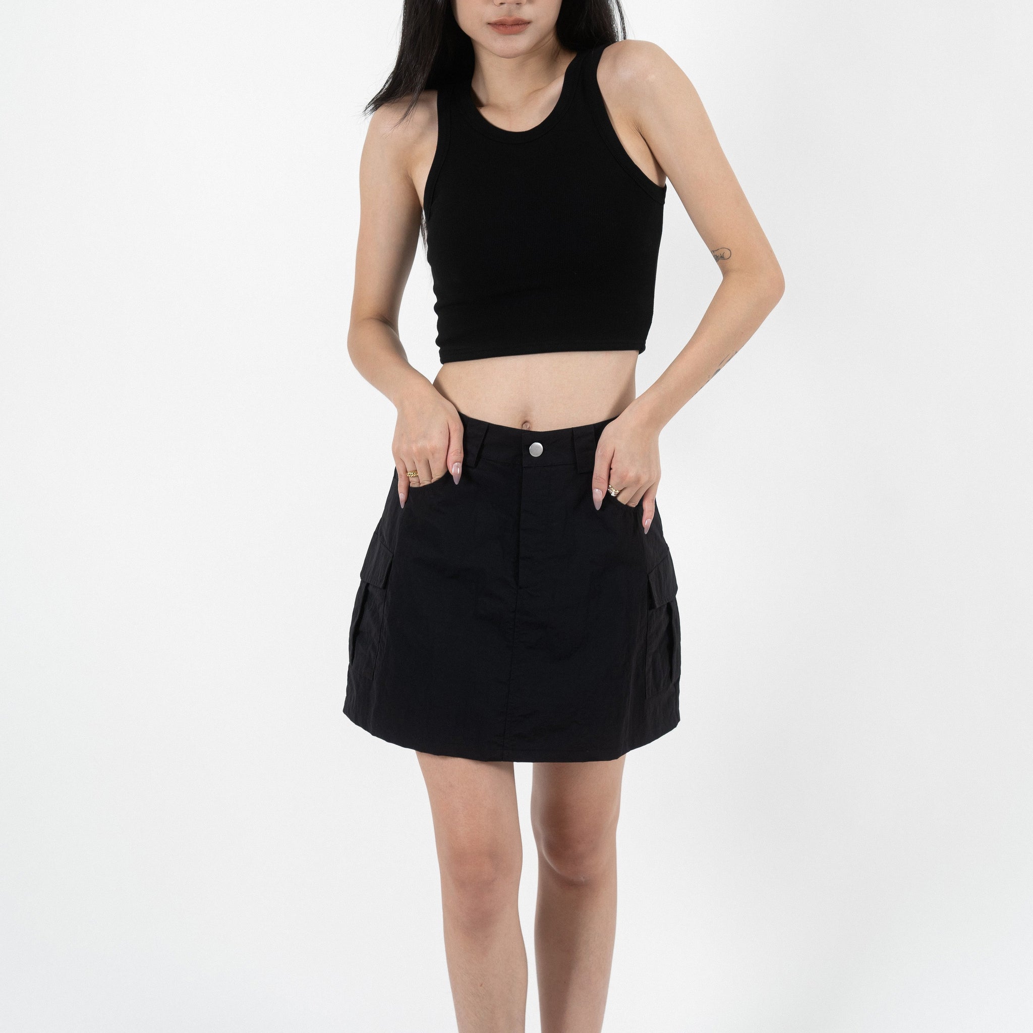 Cargo Mini Skirt (Black)