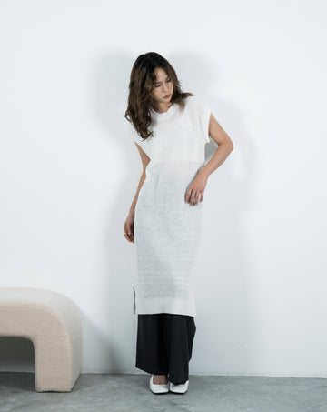 Vicky Sleeveless Knitted Dress (Ivory)