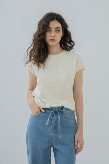 Simple Short Sleeve Knit Top