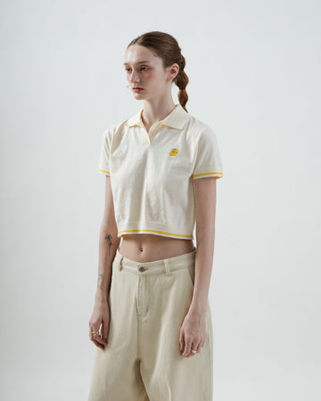 Lemon-LU Collared Knit Top (Cream)