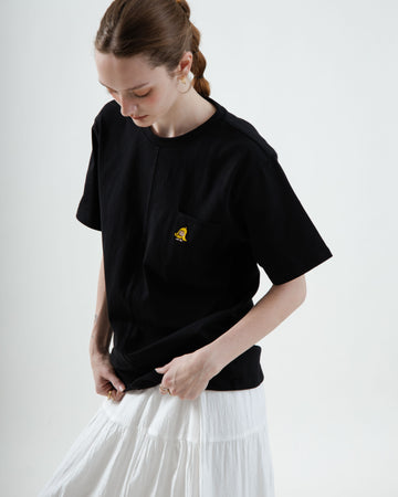 LULU Banana Embroidery Oversize Tee (Black)