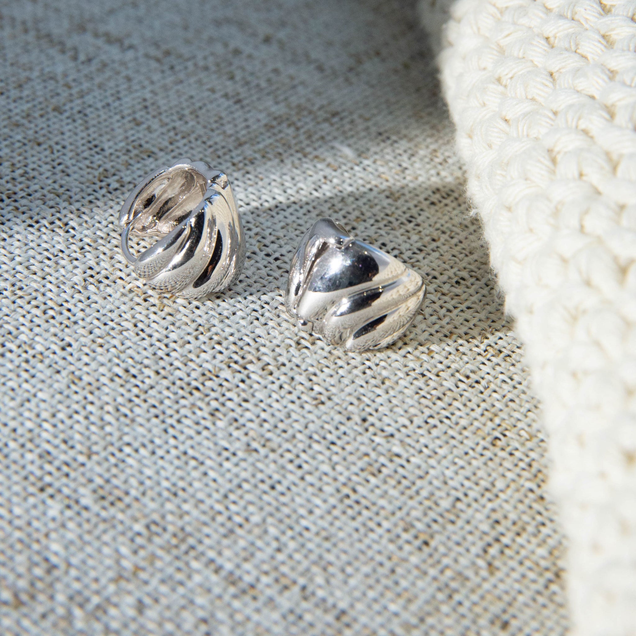 Shell Shaped Earrings (Silver)
