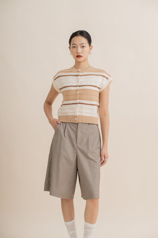 Knee Length Relax Shorts (Khaki Grey)