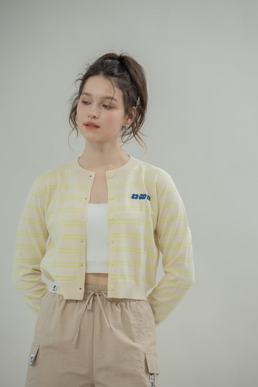 LULU Duo Stripes Cardigan (Green Stripes)