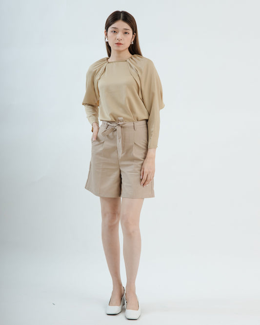 Open Slit Sleeve Top (Champaign)