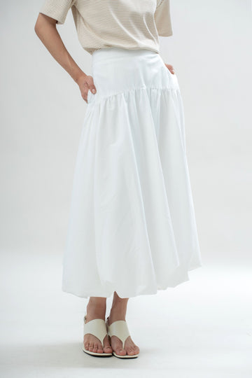 Signature Puffy Long Skirt (Ivory)