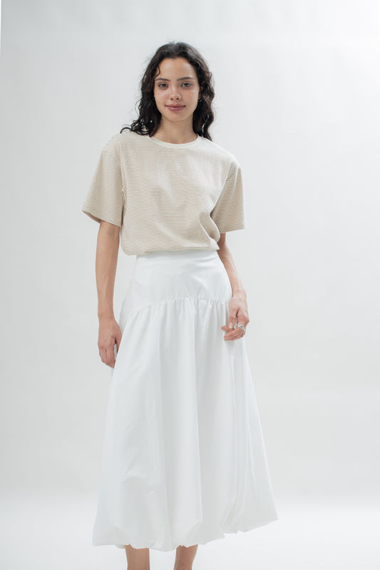 Signature Puffy Long Skirt (Ivory)