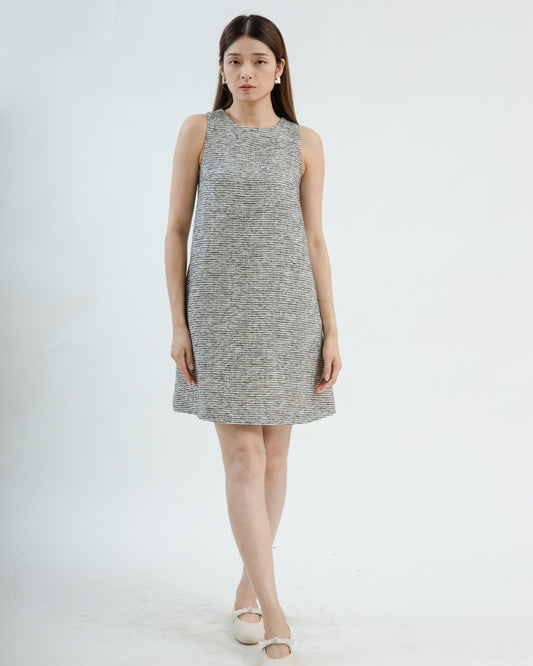 Simple A line Sleeveless Dress (Mix)