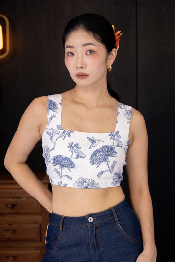 Porcelain Grace Padded Tank Top (Printed)