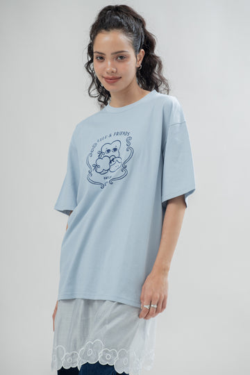 LULU & FRIENDS Emblem Embroidery Tee (Light Blue)