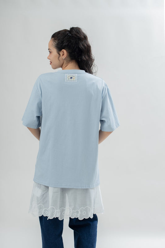 LULU & FRIENDS Emblem Embroidery Tee (Light Blue)