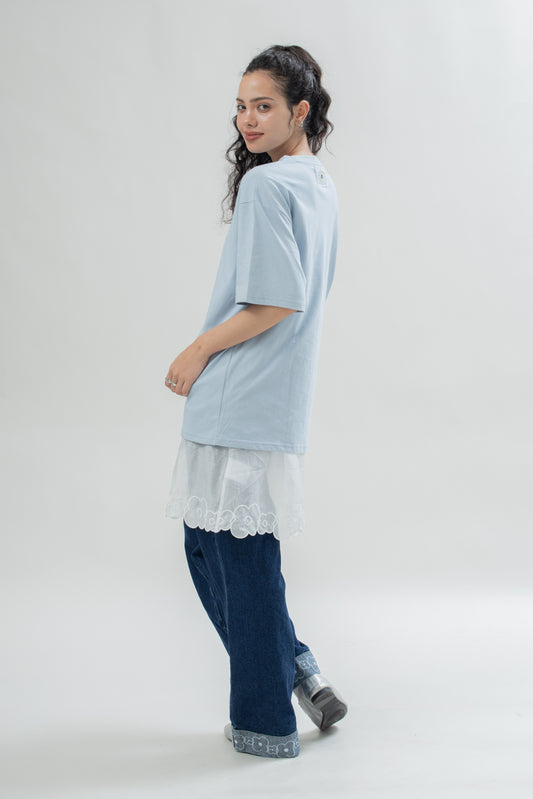 LULU & FRIENDS Emblem Embroidery Tee (Light Blue)