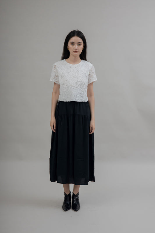 Adeline Flare Maxi Skirt (Black)