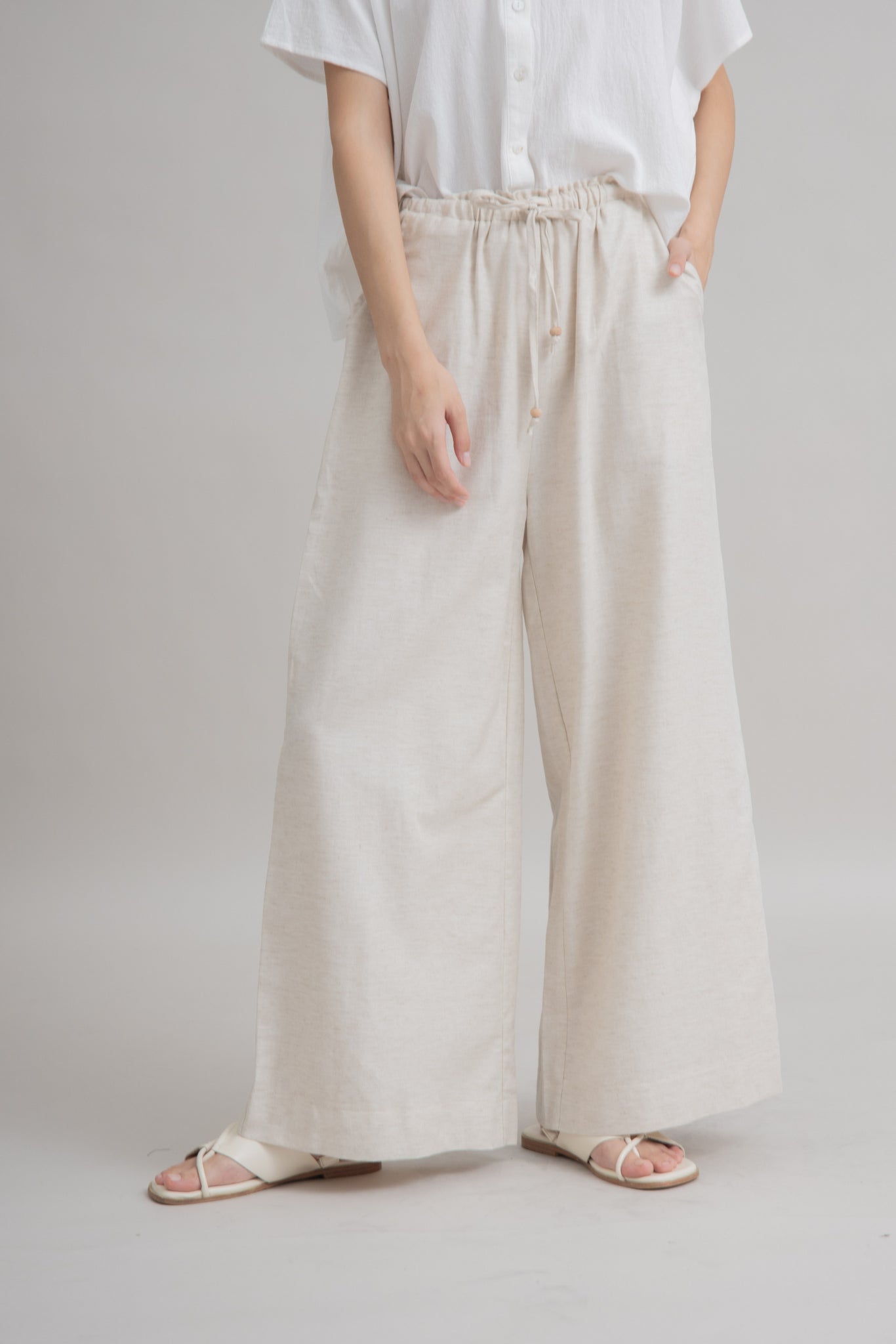 Relax Wide Leg Pants (Bone)