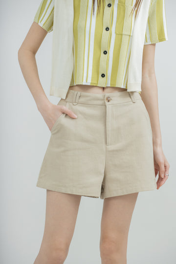 Maris Cotton Pockets Shorts (Khaki)