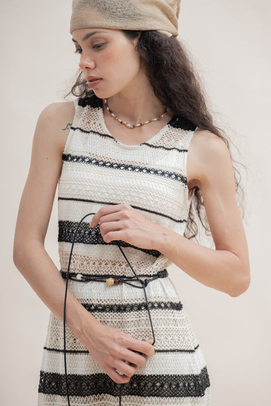 Braid & Beads Boho Belt (Black)