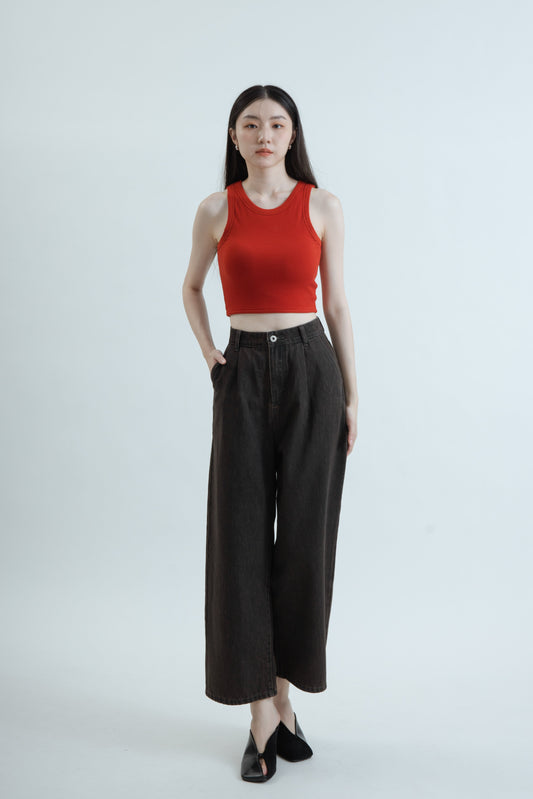 Ribbed Sleeveless Bra Top