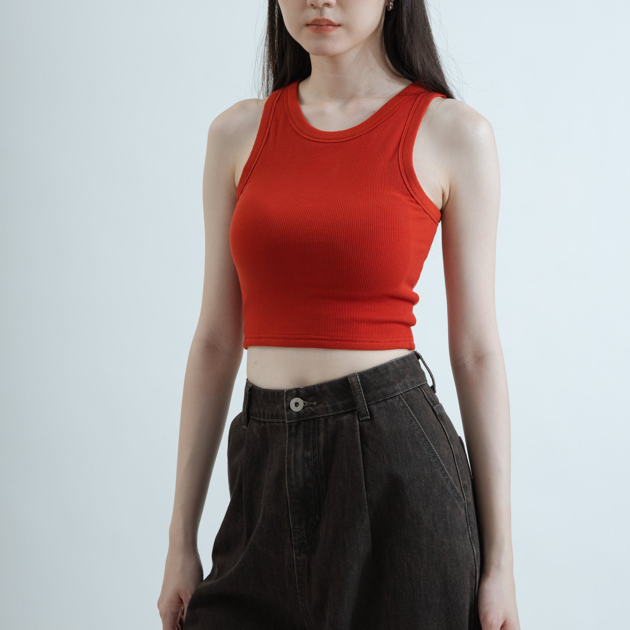 Ribbed Sleeveless Bra Top