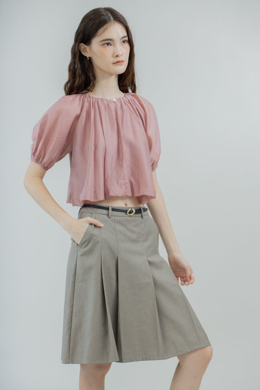 Light Puffy Sheer Short Sleeve (Pink)