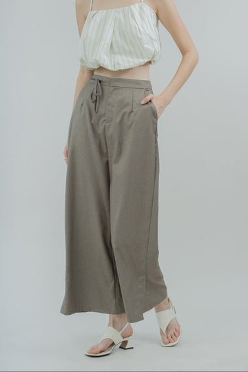 Sorel Side Ribbon-Tie Trouser (Khaki Brown)