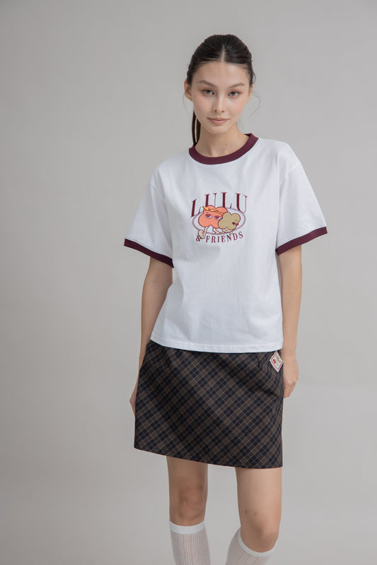 LULU & FRIENDS Embroidery Contrast Tee (Ivory)