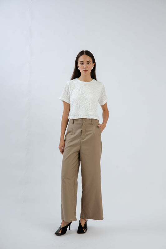 Textured Crop Top (Ivory)
