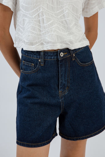 Mid Length Denim Shorts (Denim)