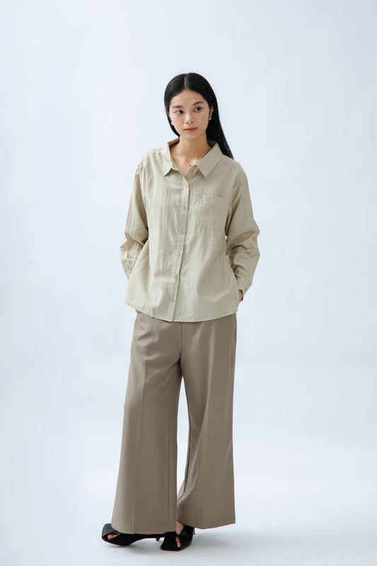 Classic Long Sleeve Shirt (Beige)