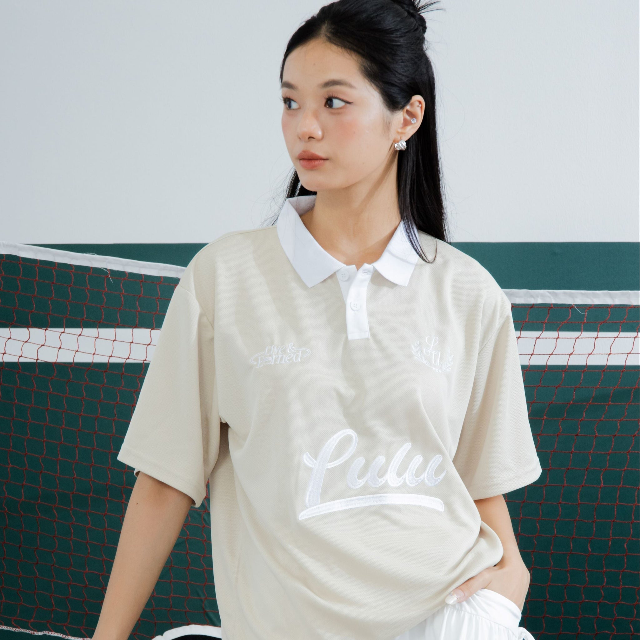LULU Polo Embroidery Jersey (Beige)