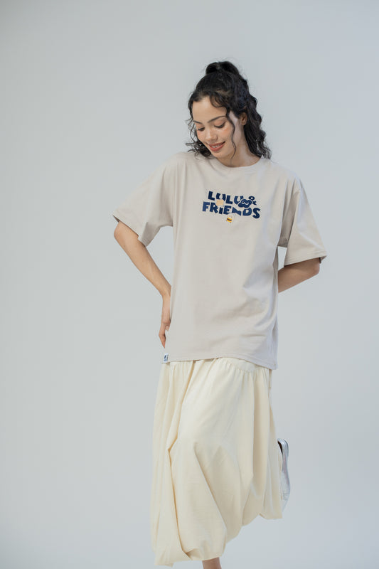 LULU AND FRIENDS Details Embroidery Tee (Light Grey)