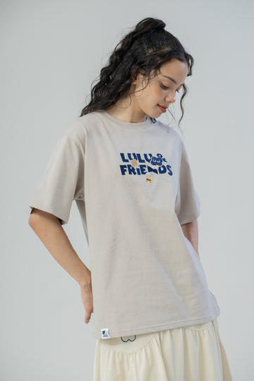 LULU AND FRIENDS Details Embroidery Tee (Light Grey)