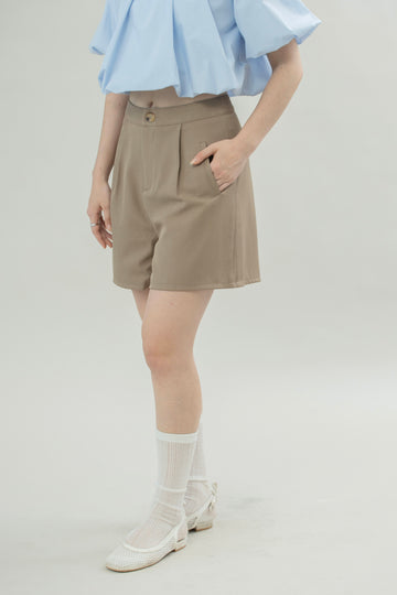 Rowan Front Pleated Shorts (Khaki)